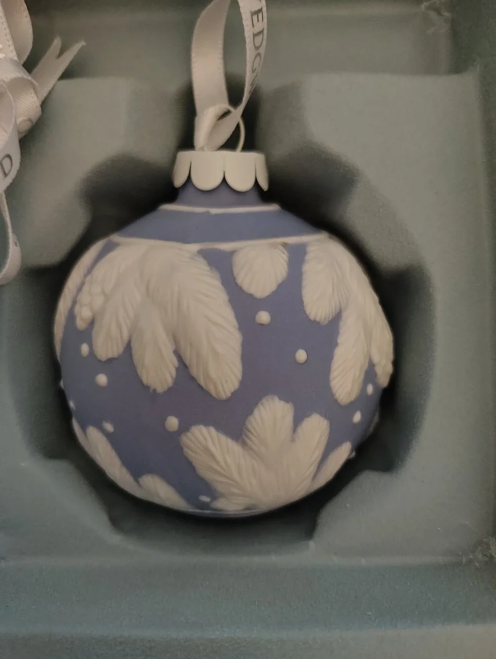 Wedgwood Lavender and White Jasperware Hanging Ornament 2008